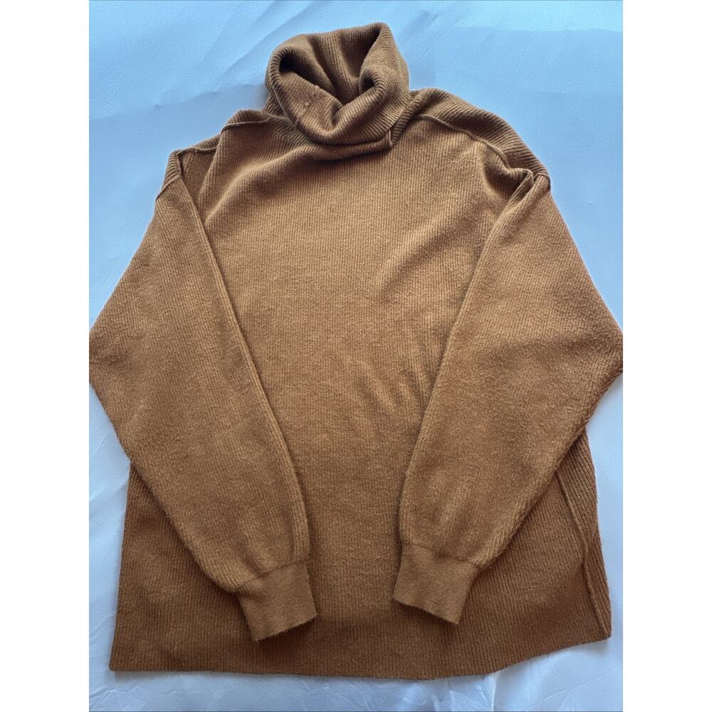 Free People Sweater Womens‎ Medium Brown Oversize  Baggy Boho Soft Turtleneck